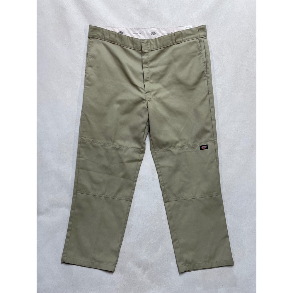 Dickies 85283KH Loose Fit Double Knee Work Pants Khaki Beige 44x32 Mens